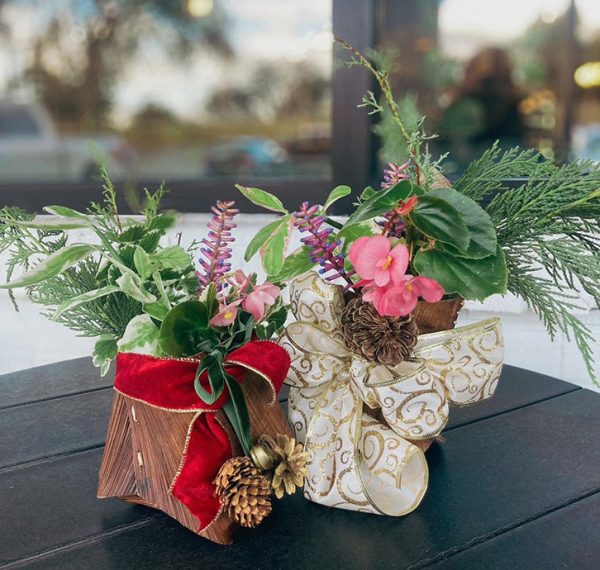 Palm frond floral vessel, flower vase, natural vase, flower vessel, floral arranging, palm boot, palm pocket